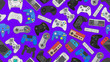 © Darcraft - Video game controller background Gadgets seamless pattern