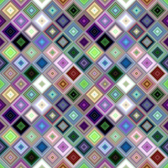 Poster - Colorful abstract diagonal square tile mosaic pattern background - seamless graphic design