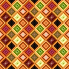 Poster - Colorful abstract repeating diagonal square pattern - vector tile mosaic background graphic