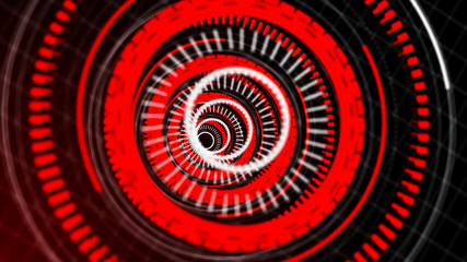 Wall Mural - digital ai technology background. futuristic red virtual graphic element. hud design. 3d rendering.