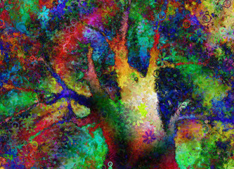 Canvas Print - Colorful Abstract Tree