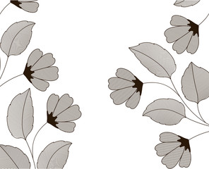 Wall Mural - flowers with branches and leaves icon