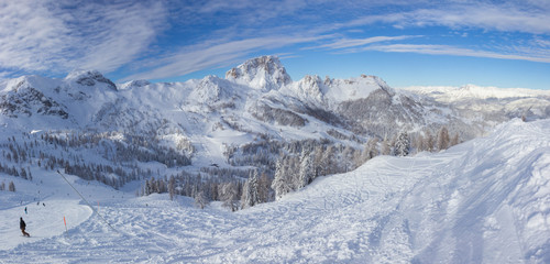 view of Nassfele ski resort, Austrian Alps