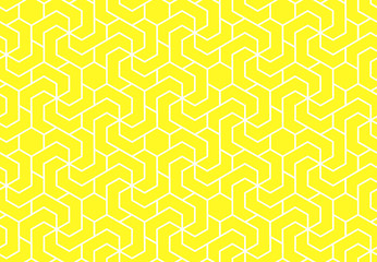 The geometric pattern with lines. Seamless vector background. White and yellow texture. Graphic modern pattern. Simple lattice graphic design