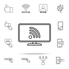 Poster - wifi signal in pc icon. sosial media network icons universal set for web and mobile