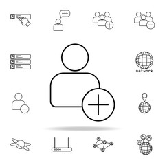 Poster - add contact sign icon. sosial media network icons universal set for web and mobile