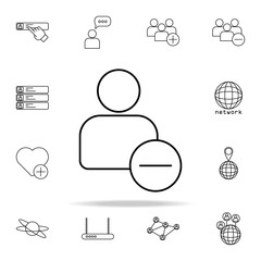 Poster - remove contact sign icon. sosial media network icons universal set for web and mobile