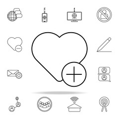 Poster - add heart icon. sosial media network icons universal set for web and mobile