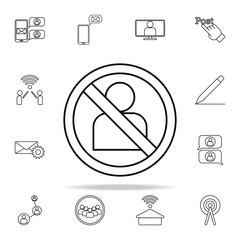 Poster - no contacts icon. sosial media network icons universal set for web and mobile