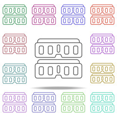 Poster - data server line icon. elements of computer hardware in multi color style icons. simple icon for web