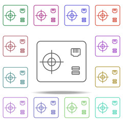 Poster - electric stabilizer line icon. Elements of computer hardware in multi color style icons. Simple icon for websites, web design, mobile app, info graphics