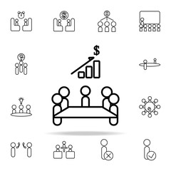 Poster - discussion of financial indicators icon. conferencing icons universal set for web and mobile