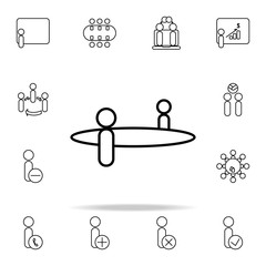 Poster - round-table discussion icon. conferencing icons universal set for web and mobile