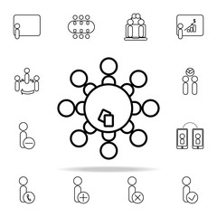 Poster - round table icon. conferencing icons universal set for web and mobile