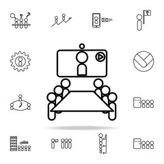 Poster - online meeting icon. conferencing icons universal set for web and mobile