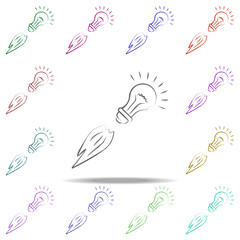 Poster - light bulb icon. Elements of Creative idea in multi color style icons. Simple icon for websites, web design, mobile app, info graphics