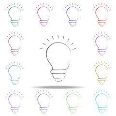 Poster - broken light bulb icon. Elements of Creative idea in multi color style icons. Simple icon for websites, web design, mobile app, info graphics