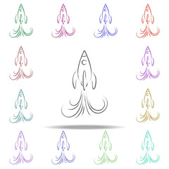 Poster - rocket icon. Elements of Creative idea in multi color style icons. Simple icon for websites, web design, mobile app, info graphics