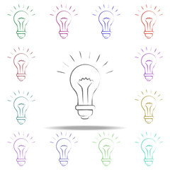 Poster - burning light bulb icon. Elements of Creative idea in multi color style icons. Simple icon for websites, web design, mobile app, info graphics