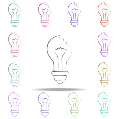Poster - broken light bulb icon. Elements of Creative idea in multi color style icons. Simple icon for websites, web design, mobile app, info graphics