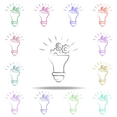 Poster - lamp mechanism icon. Elements of Creative idea in multi color style icons. Simple icon for websites, web design, mobile app, info graphics