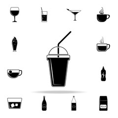 Poster - plastic cup with juice icon. Drink icons universal set for web and mobile