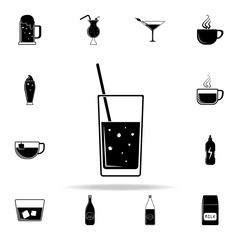Poster - carbonated drink in a glass icon. Drink icons universal set for web and mobile