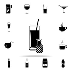 Poster - pineapple juice in a glass icon. Drink icons universal set for web and mobile