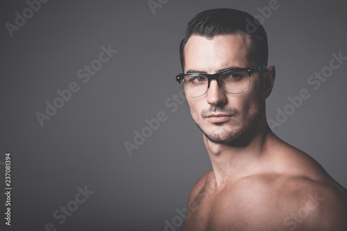 Male Beauty Concept Portrait Of Handsome Young Man With Stylish