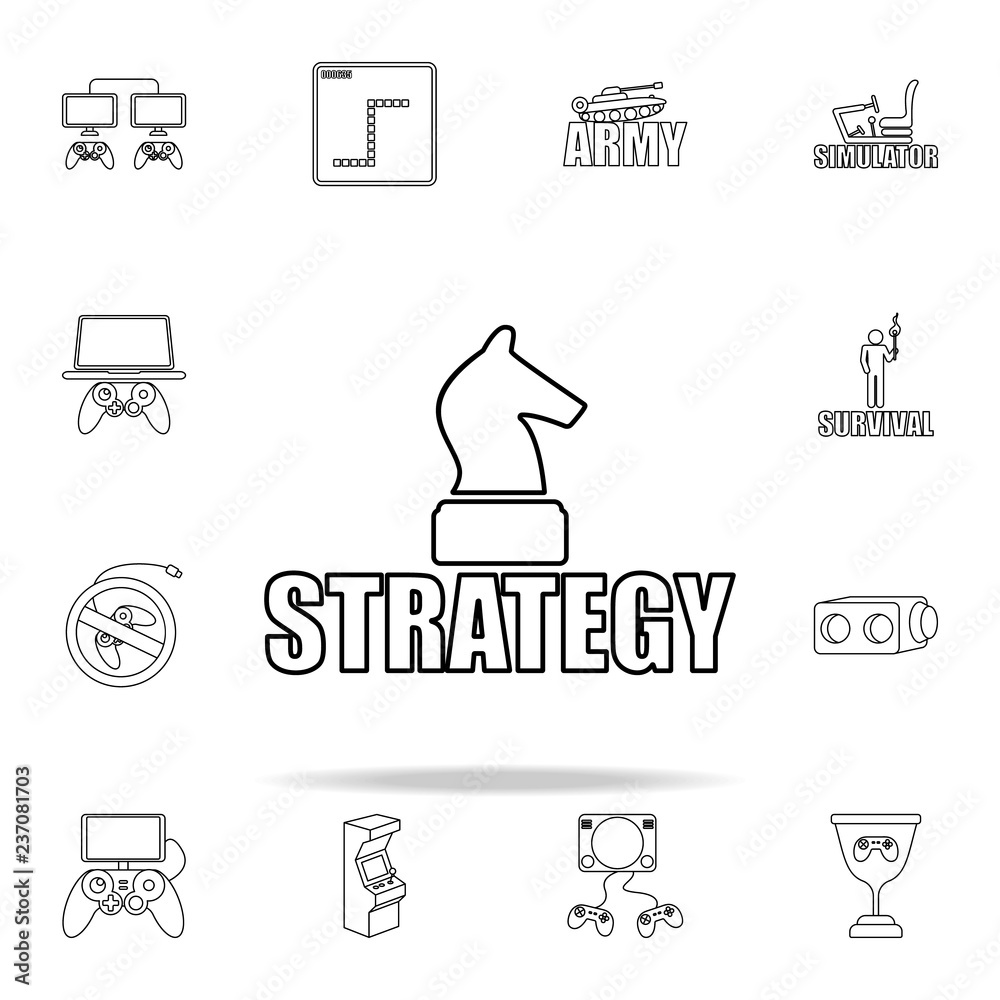 logo strategy games icon. gaming icons universal set for web and mobile - obrazy, fototapety, plakaty 
