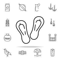 Poster - casual wear, flip flops icon. pakistan culture and landmarks icons universal set for web and mobile