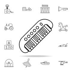 Poster - children synthesizer line icon. toys icons universal set for web and mobile