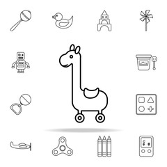 Poster - giraffe on wheels line icon. toys icons universal set for web and mobile