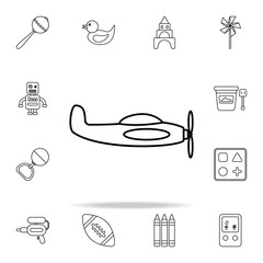Poster - children's airplane line icon. toys icons universal set for web and mobile
