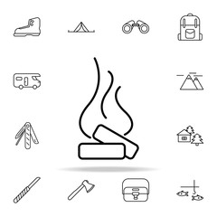 Poster - bonfire line icon. camping icons universal set for web and mobile