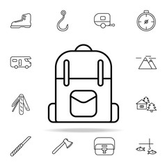 Poster - backpack line icon. camping icons universal set for web and mobile