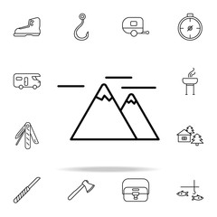 Poster - the mountains line icon. camping icons universal set for web and mobile