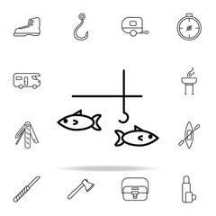 Poster - fishing line icon. camping icons universal set for web and mobile