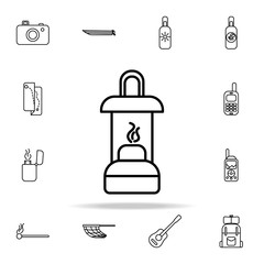 Poster - wick lamp line icon. camping icons universal set for web and mobile