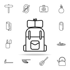 Poster - travel bag line icon. camping icons universal set for web and mobile