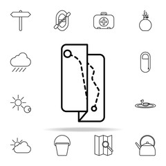 Poster - map line icon. camping icons universal set for web and mobile