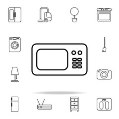 Poster - microwave line icon. home things icons universal set for web and mobile