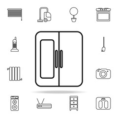 Poster - fridge line icon. home things icons universal set for web and mobile