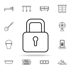 Poster - lock line icon. home things icons universal set for web and mobile