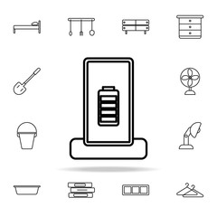 Poster - mobile phone charging line icon. home things icons universal set for web and mobile