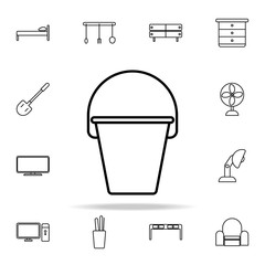 Poster - bucket line icon. home things icons universal set for web and mobile