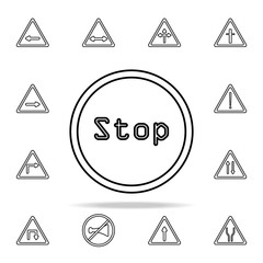 Poster - stop sign icon. road sign icons universal set for web and mobile