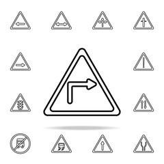 Poster - road sign on the right icon. road sign icons universal set for web and mobile