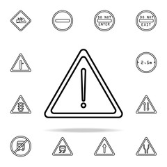 Poster - road sign exclamation icon. road sign icons universal set for web and mobile