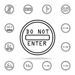 Poster - entrance is banned road sign icon. road sign icons universal set for web and mobile